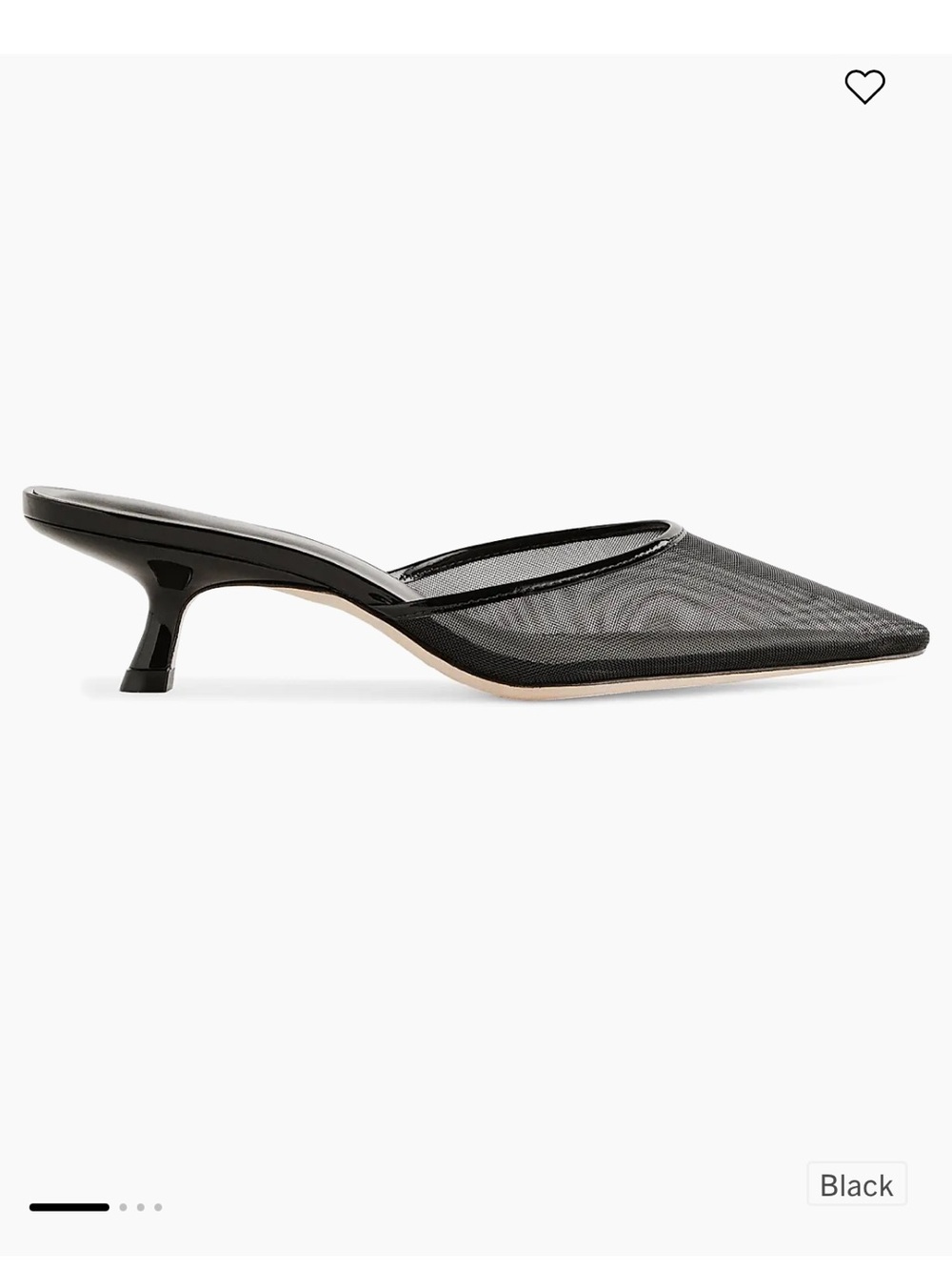 Reformation Black Mesh Kitten-Heel Mules